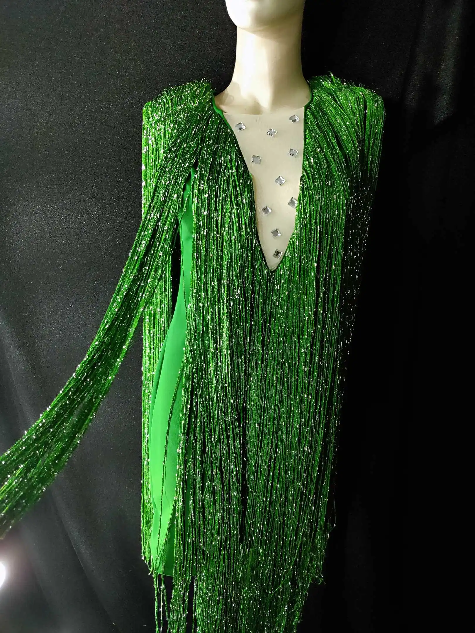 Nieuwe Vrouwen Sexy Ronde Hals Spaghettibandjes Fringe Bodycon Mini Jurk Kwasten Backless Gatsby Cocktail Club Party Jurken