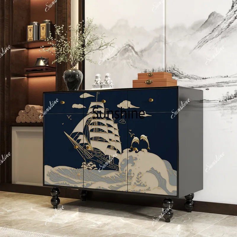 Drawer side storage cabinet, living room wall storage cabinet