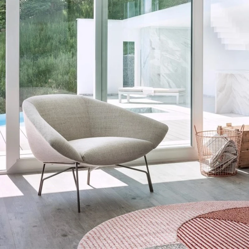 Fauteuil simple en métal, chaise de réception pour négociations, canapé double petit démontable et lavable