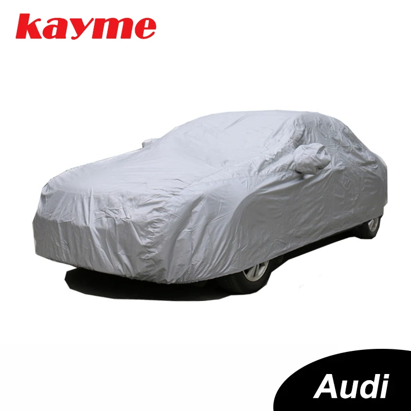 Kayme Dustproof Full Car Covers 170T Polyester Universal Sun UV Resistant Protection Cover For Audi A3 A4 A5 A6 B6 B7 B8 Q3 Q5 