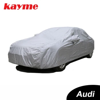 Kayme Dust-proof Full Car Covers 170T Polyester Universal Sun UV Resistant Protection Cover for Audi A3 A4 A5 A6 B6 B7 B8 Q3 Q5