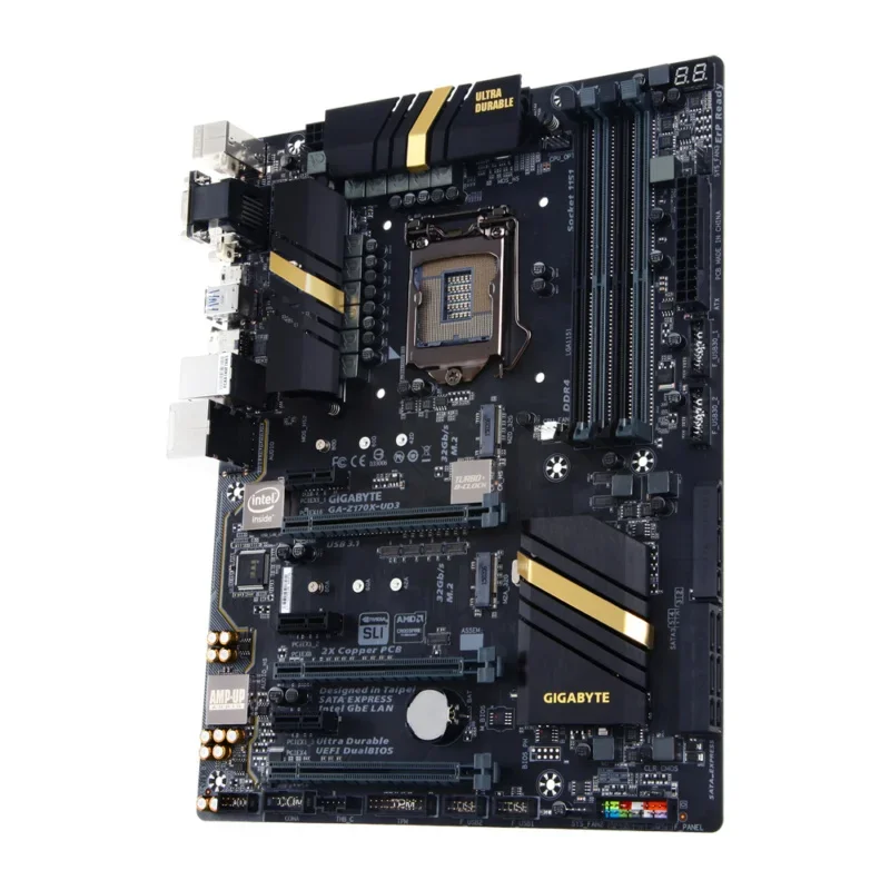 PARA Gigabyte GA-Z170X-UD3 Placa-mãe Intel Z170 LGA 1151 DDR4 2 x M.2 ATX VGA DVI-D