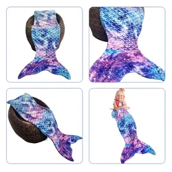 Soft Flannel Sleeping Bag Girls Mermaid Blanket Children Universal Childrens Mermaid Snuggle Blanket Fish Tail Shooting Props