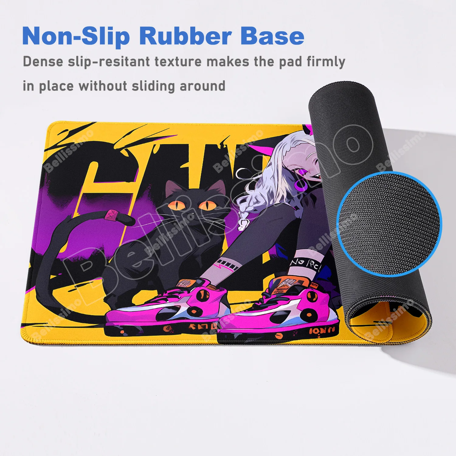 Zwarte Kat Meisje Jongen Toetsenbord Muismat Kawaii patronen Bureau Mat PC Accessoire Gamer Tapijt Kantoor Tapijt Woondecoratie Tafelpad