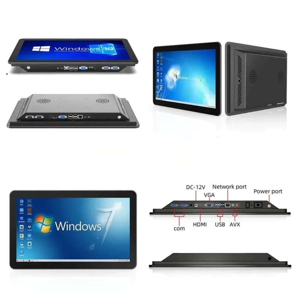 All-in-one PC with 27-inch FHD LCD, Core I5 processor, 16GB RAM, SSD + HDD, 1920x1280 black industrial display