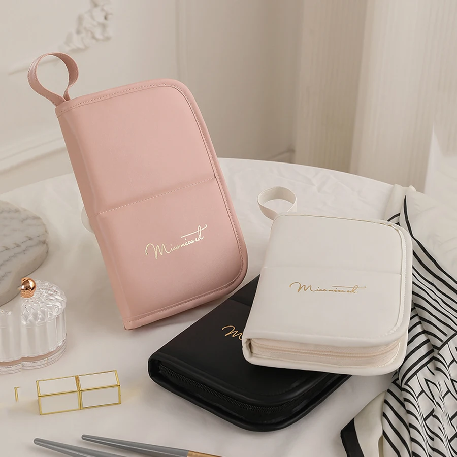 ثقب فرشاة للمكياج حقيبة وظيفية مستحضرات التجميل حالة السفر المنظم يشكلون فرش حامي أدوات ماكياج كيس دوار 2025 جديد