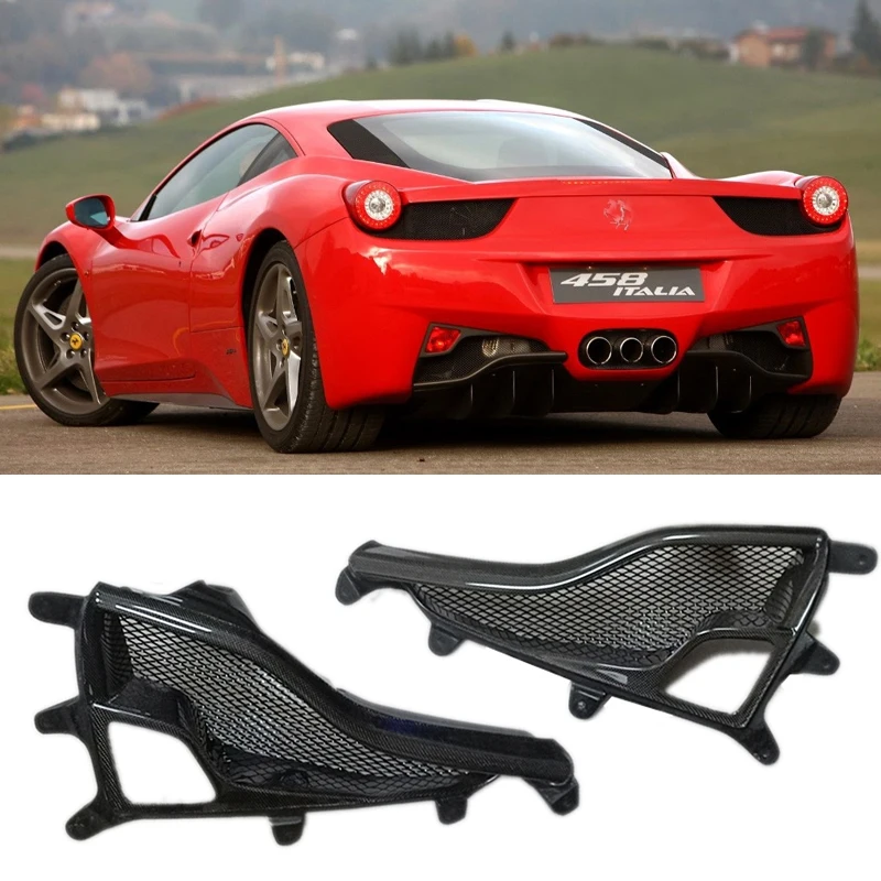 

2PCS For Ferrari 458 F458 2011-2014 Real Carbon Fiber Tail Fog Light Trim Car modification fog lamp cover brake lamp cover