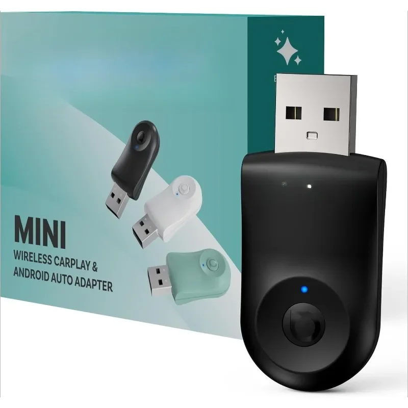 

Mini Dongle Wireless CarPlay Adapter for iPhone & Android Auto Adapter 2-in-1 Convert Wired to Wireless Apple Car Play,