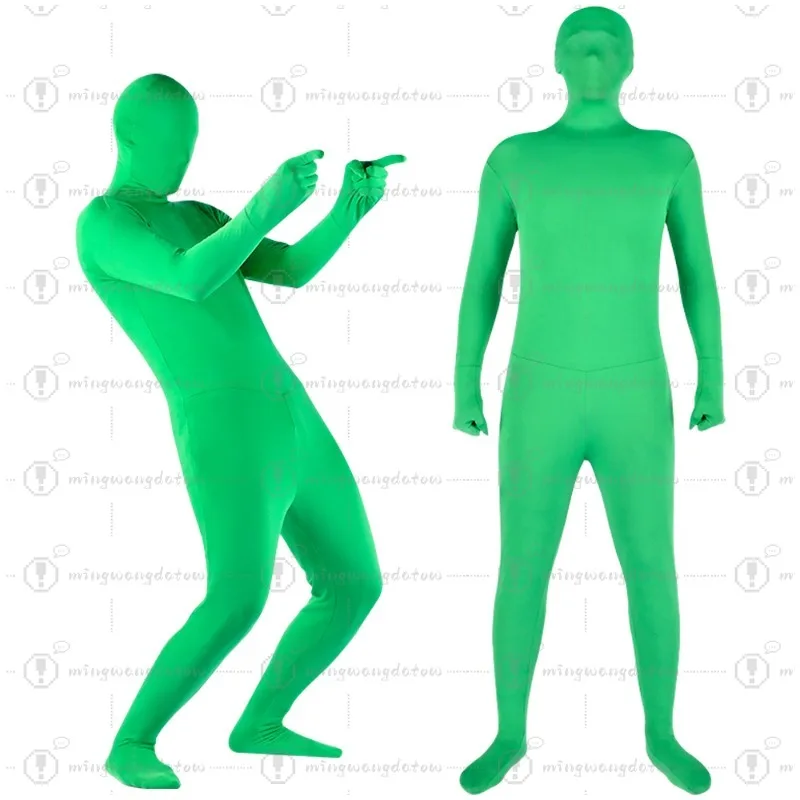 Green Screen Invisible Suit Tight Costume for Film Shooting Stage Performance Video Chroma Key Special Effects