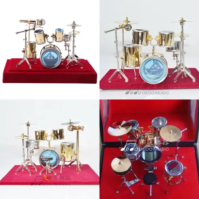 for  Gold Plated Mini Drums Small Musical Instruments Percussion Toy  Kids Beginners Practice Decoration