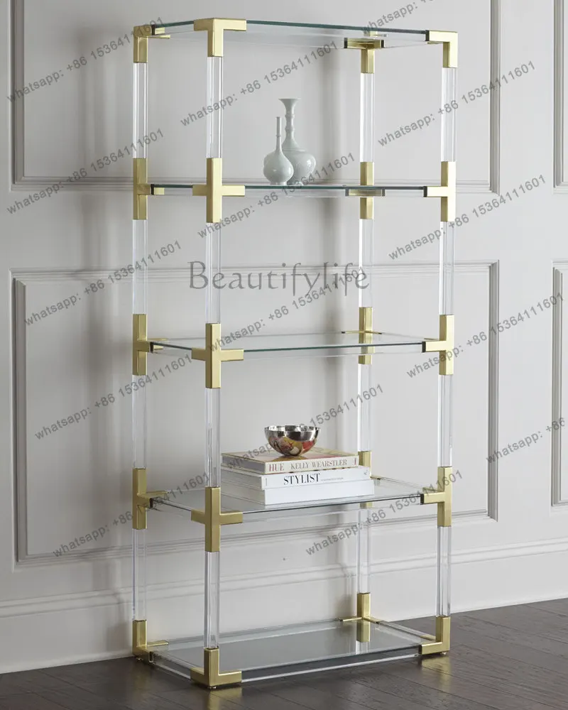 Creative acrylic transparent bookshelf storage multi-layer floor simple display rack