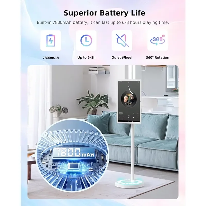 27 Inch Portable Smart TV Touch Screen Full HD 1080P Interactive Display with Stand Battery Powered for Home Office Gaming