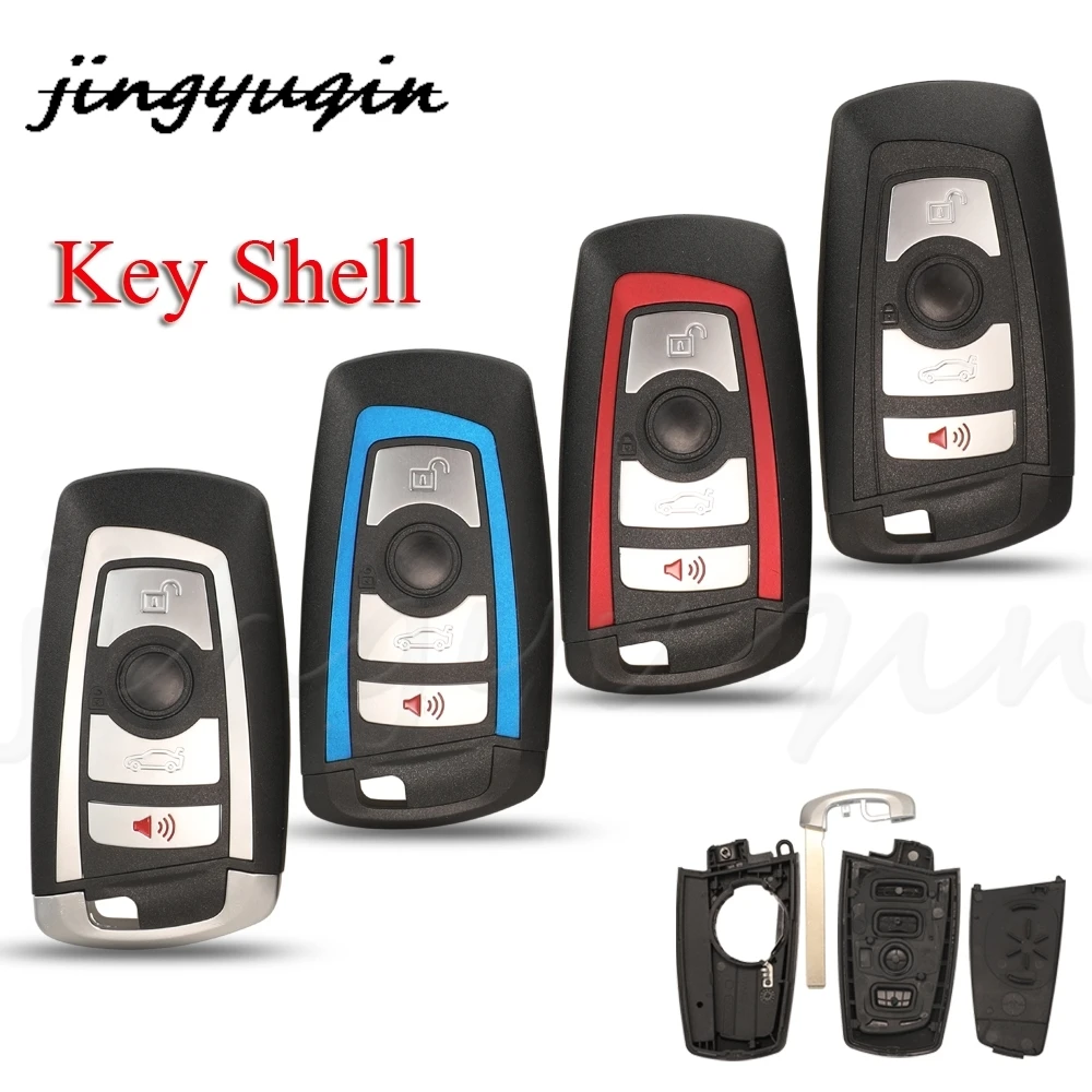 Jingyuqin 4 Buttons Remote Car Key Shell Case Fob For BMW CAS4 F FEM 3 5 7 Series E90 E92 E93 X5 F10 F20 F30 F40 Panic FOB