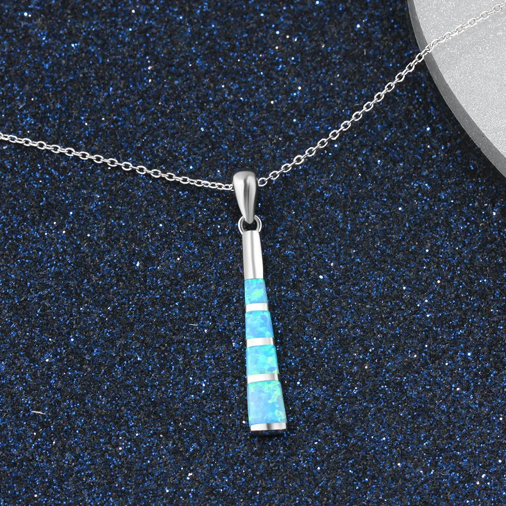 قلادة عقيق تقليد للنساء ، شكل عمود طويل ، ترصيع سلسلة زرقاء ، مجوهرات حفل زفاف ، هدايا للفتيات ، الموضة #2