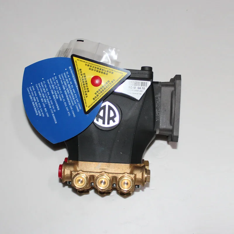 AR Piston Pump RC-M 04.10 High Pressure Triplex Plunger Pump 100bar 4LPM Hollow Shaft 19mm for Pressure Washer Mist Fog Machine