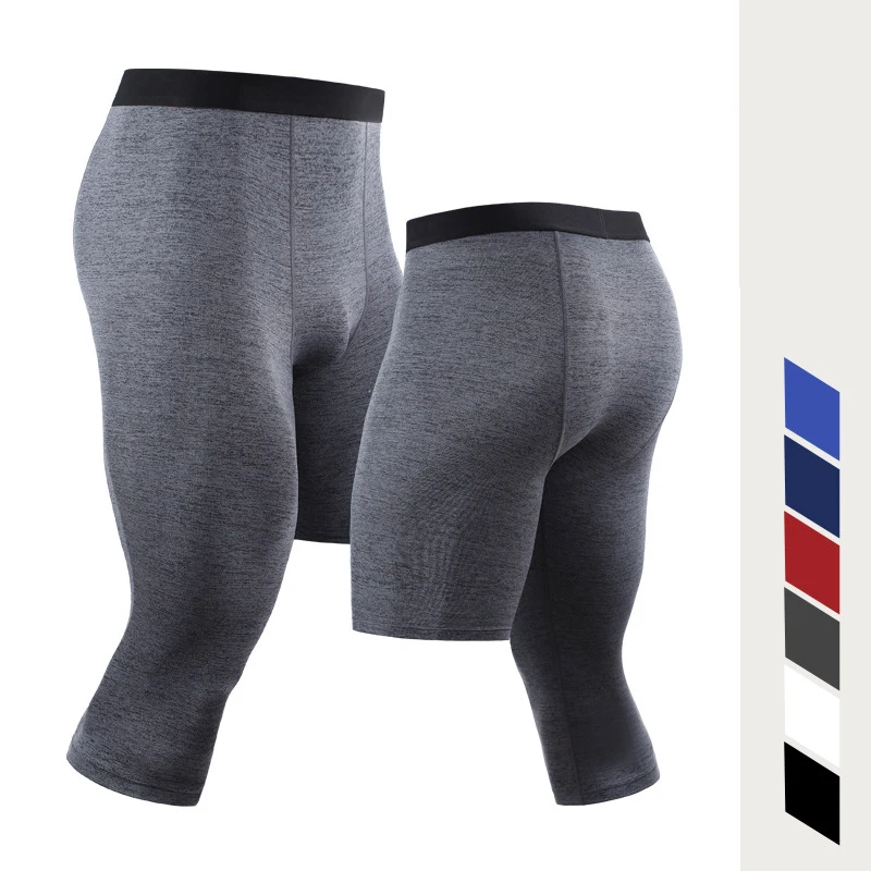 Calzamaglia da uomo a gamba singola abbigliamento da Bodybuilding Push Up abbigliamento sportivo maglie da Jogging Leggings da allenamento per calcio pantaloni da corsa da uomo