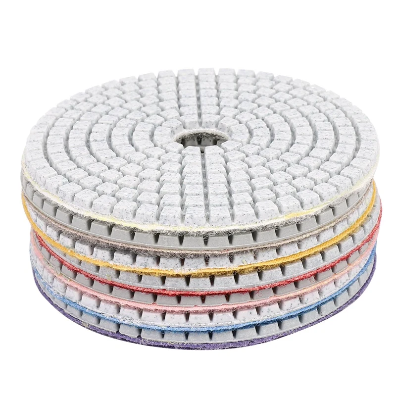 40Pcs Diamond Polishing Pads 4 Inch Wet/Dry Set For Granite Stone Concrete Marble