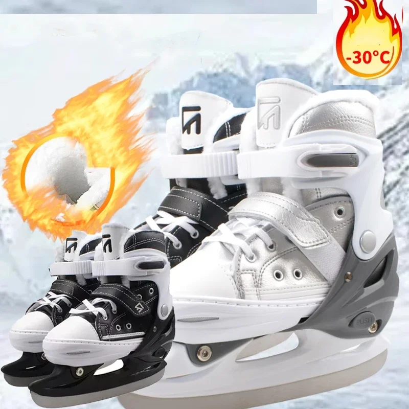 Adjustable Skating Shoes Winter Adult Child Thermal Warm Thicken Ice Figure Skates Shoes Ice Skating Shoes Speed Skating