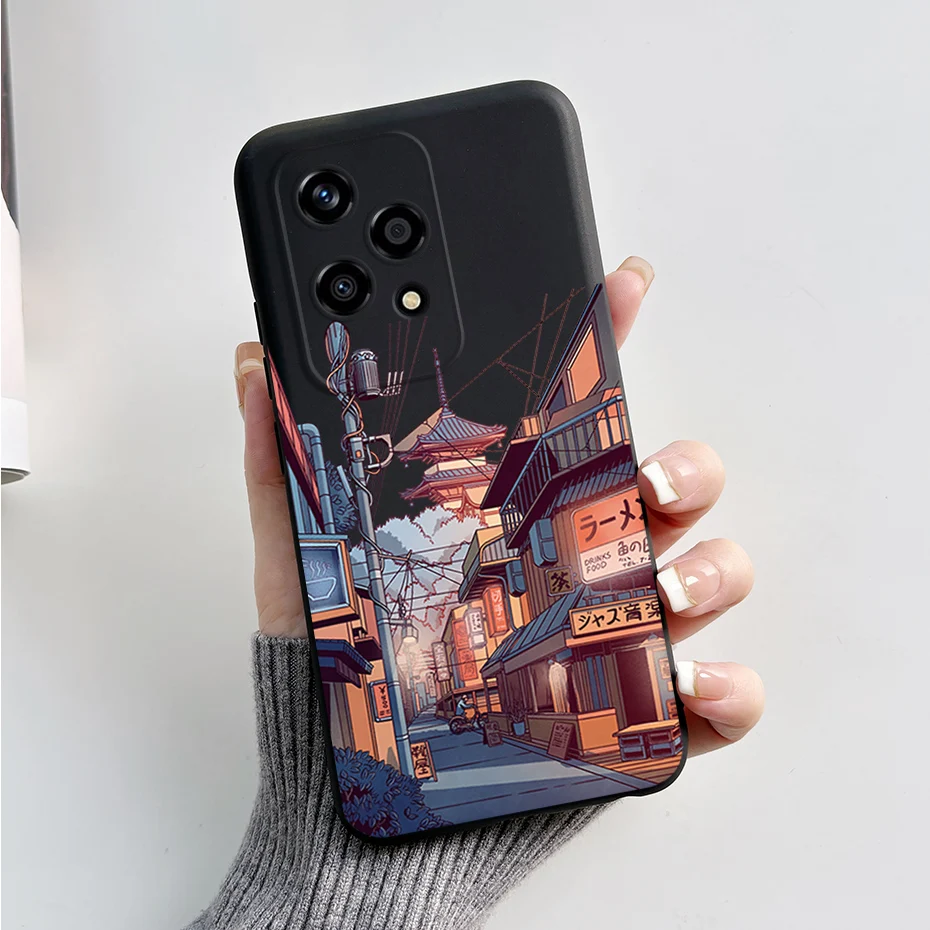 For Honor 200 Lite Case Fashion Marble Cover Black Soft Silicone Phone Case For Honor 200 Lite Coque Funda Honor200 Lite 5G 2024