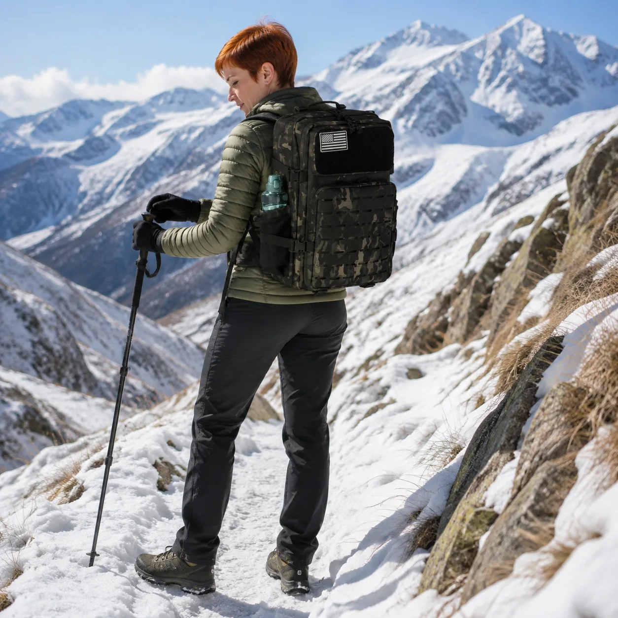 Tactical Backpack Outdoor Bag for Fitness MOLLE Backpack GYM for Women/Men EDC Hiking Survival Rucksack Witch Bottle Holder