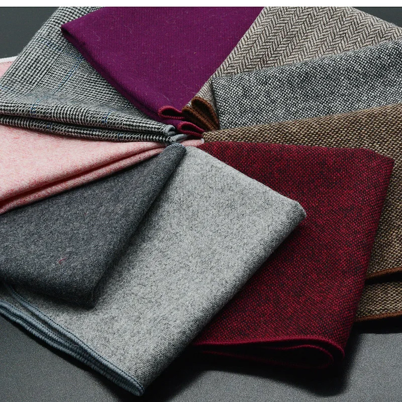 Classic Solid Color Wool Pocket Square for Men