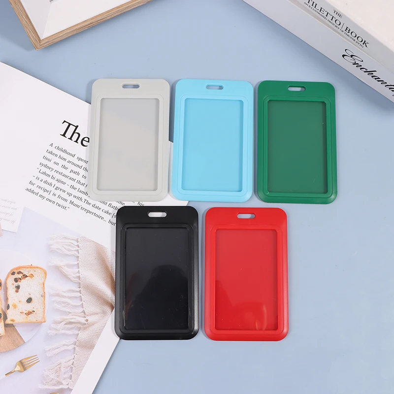 Two-Sided Credit Card Cover Hard Plastic Badge Holders With Slot For Event Staff Tag ID Card Holder Pass Strap