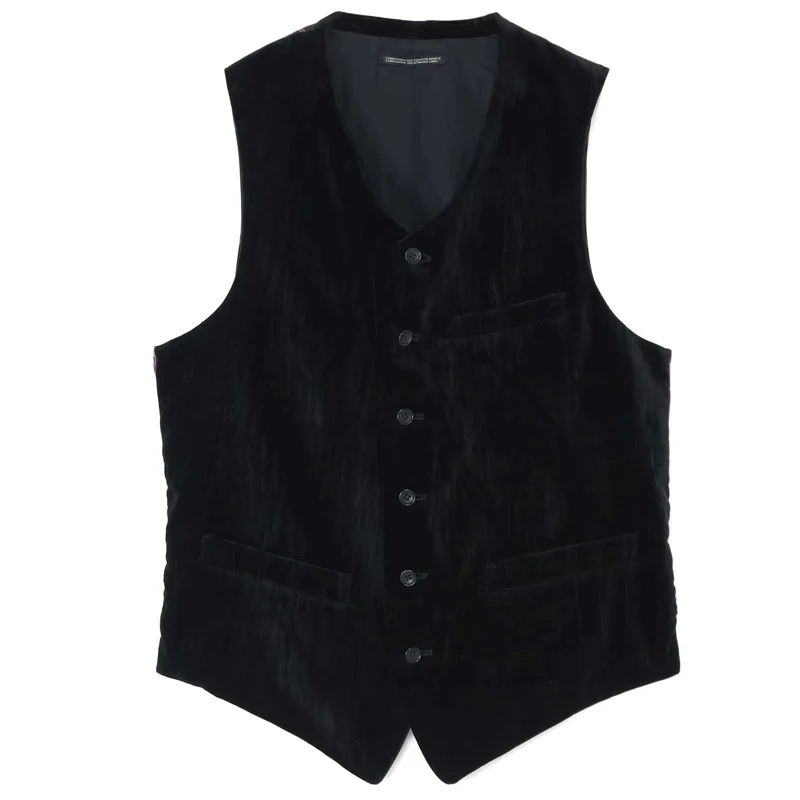 

YAMAMOTO-Style Multipocket Vest Shibori Velvet Dark Style Stripe Design High Quality Japanese Style Suit Vest