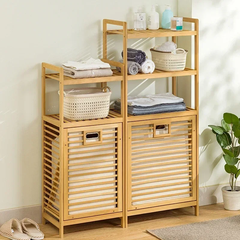 For Bathroom Laundry Organizer: Multi-Functional Storage Rack with Divided Baskets, Living Room Sundries Holder