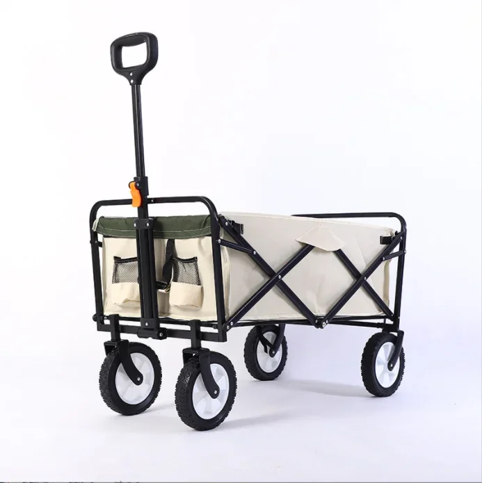 

Trail Collapsible Folding Beach Utility Cart Foldable Picnic Camping Wagon Camping Cart Trolley Wagon For Outdoor Garden Beach