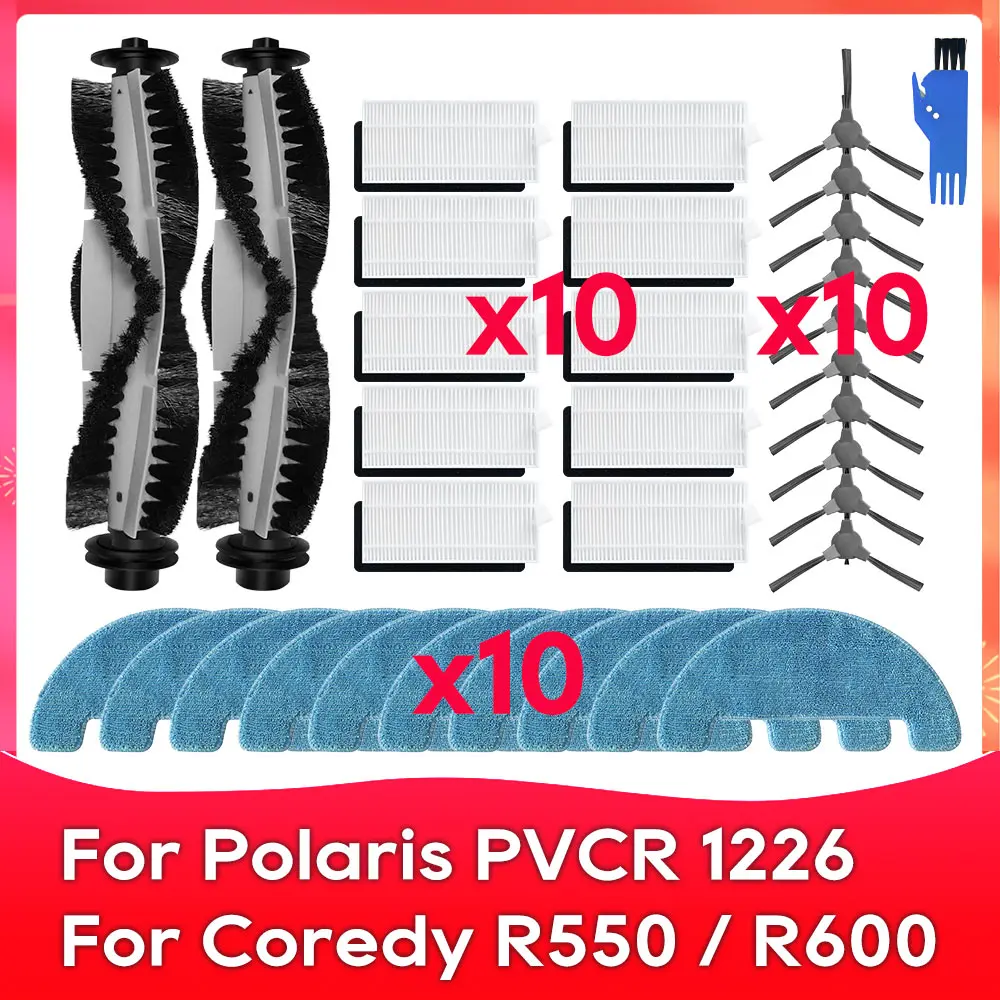 Fit For Coredy R550 / R600 / R650 / R750 / Polaris Pvcr 1226 / 3200 / 1026 / 1229 / 1090 Robot Vacuums Main Side Brush Mop Part