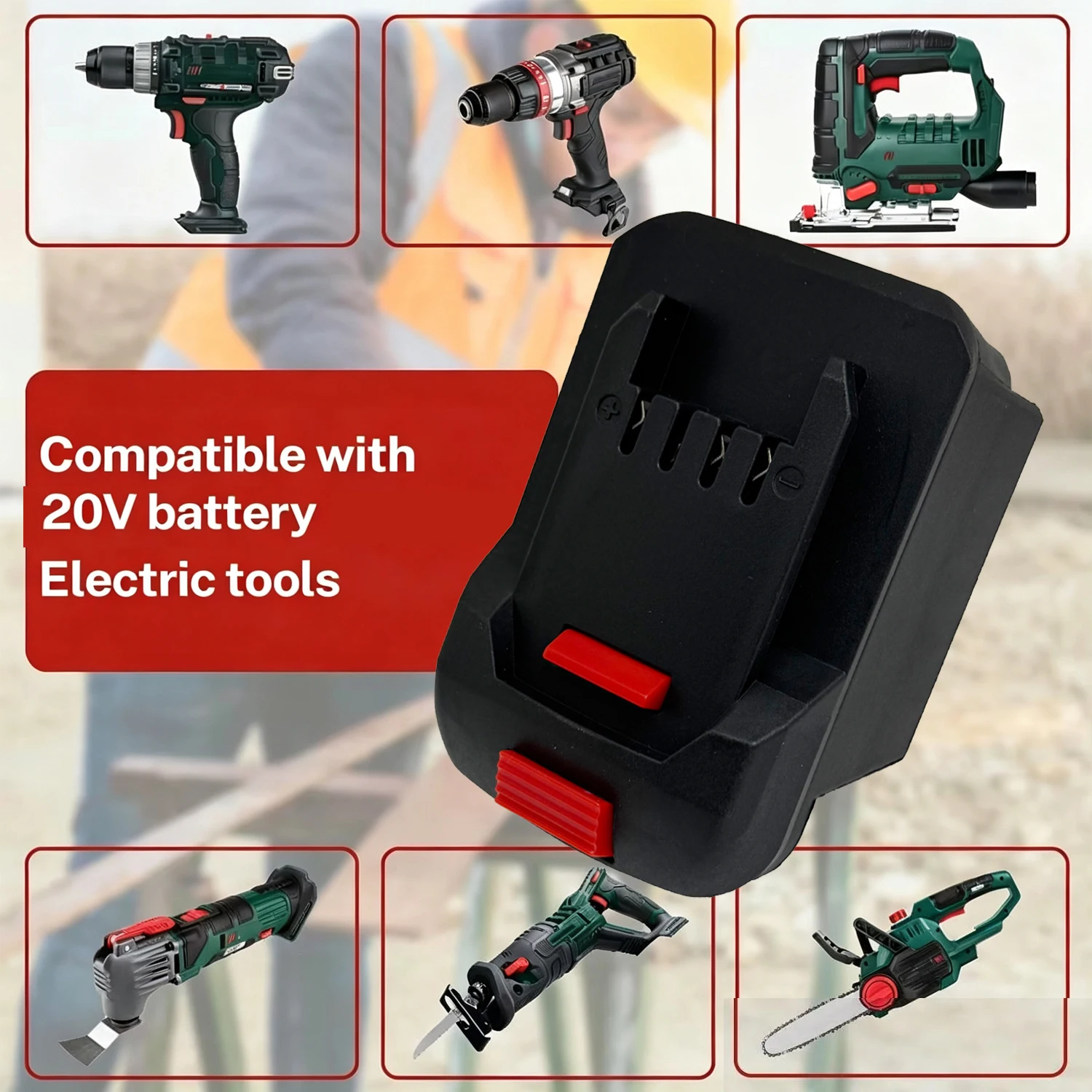 Battery Adapter Converter For Milwaukee 18V Lithium Battery to For Lidl Parkside X20V Li-Ion Power Tool, NO Battery - view 6
