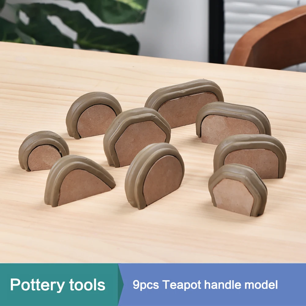 Strumenti di ceramica 9 pezzi set teiera tazza manico forma stampo MDF cru argilla modello teiera manico strumento di prototipazione rapida stampo in ceramica