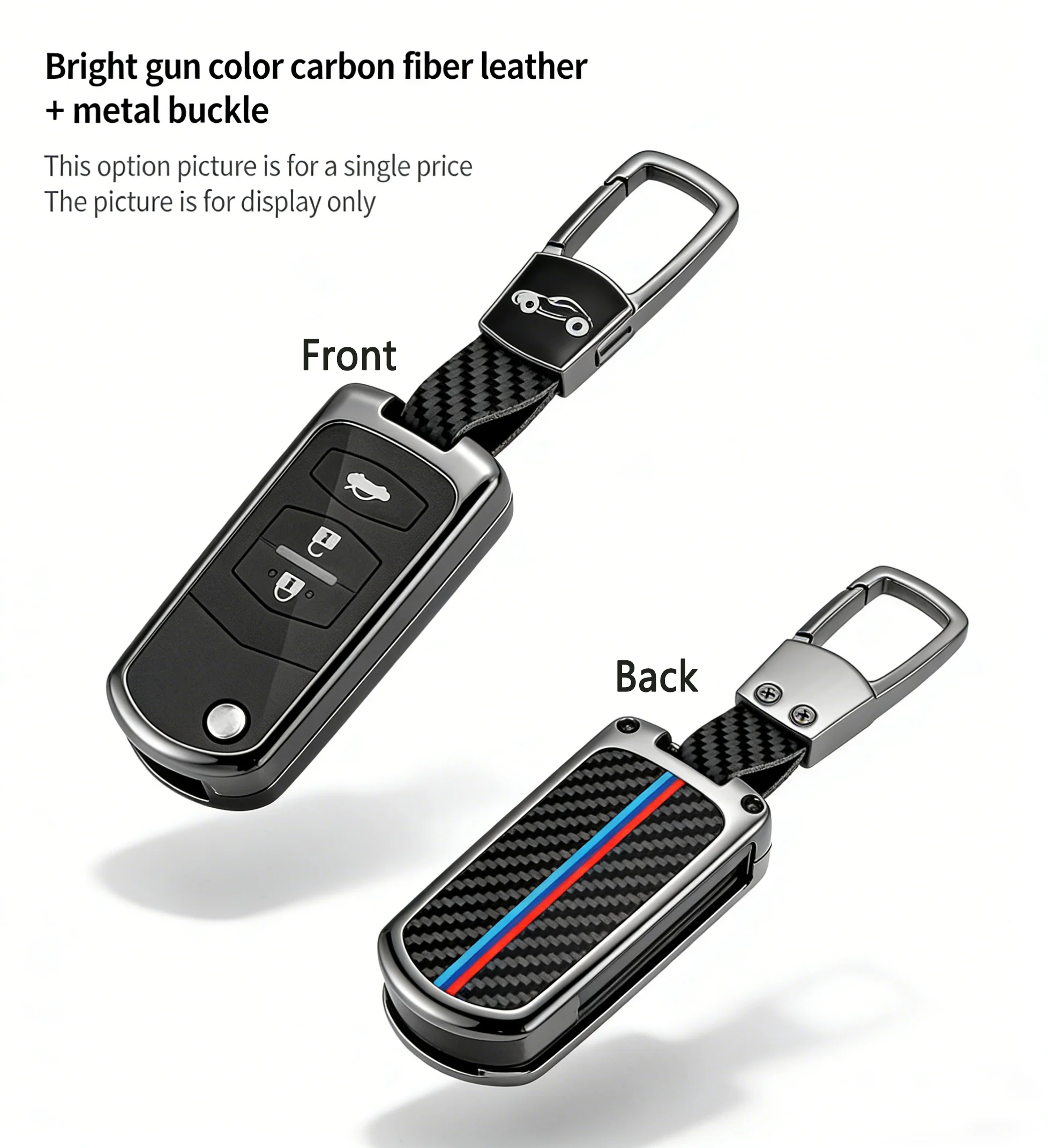 

Чехол для автомобильного ключа из карбоновой кожи для Mazda CX-5, CX-3, CX-7, CX-9, Mazda 3 Axela, Mazda 6, 3-кнопочный выкидной ключ-пульт