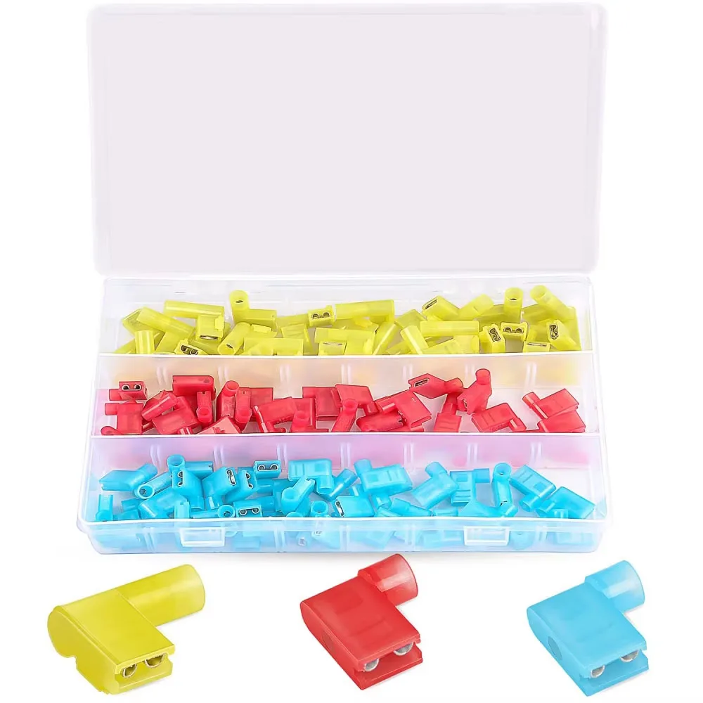 110-teiliges Set Nylon-Flachstecker Isolierte Schnellverbinder 22-18 16-14 12-10 Gauge Elektrische Crimpklemmen Steckverbinder – Detail 1