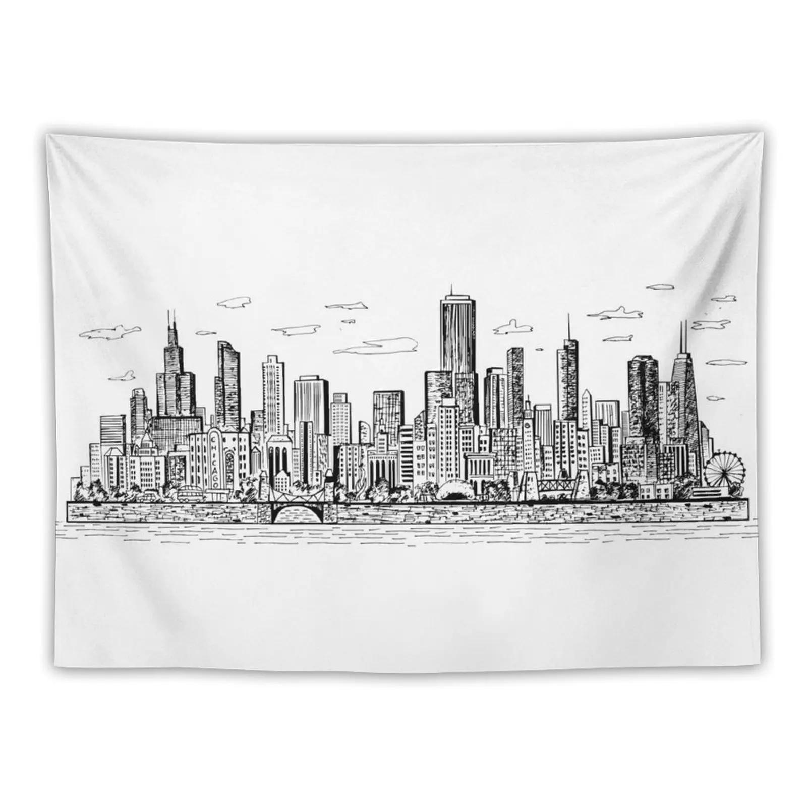 

Chicago Buildings Tapestry Room Design Decorations For Your Bedroom Decoration Home Tapestry