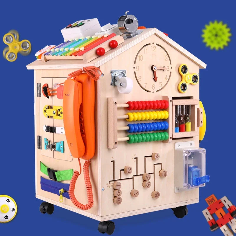

Education 1-Year-Old 3-Year-Old Baby Homemade Busyboard Busy Board Box House Finished DIY Accessories