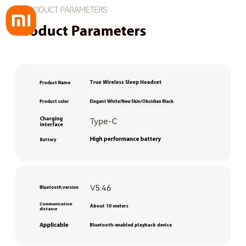 سماعات أذن Xiaomi TWS Sleep اللاسلكية Bluetooth5.4 داخل الأذن سماعات ستيريو مخفية مزودة بخاصية إلغاء الضوضاء مع ميكروفون