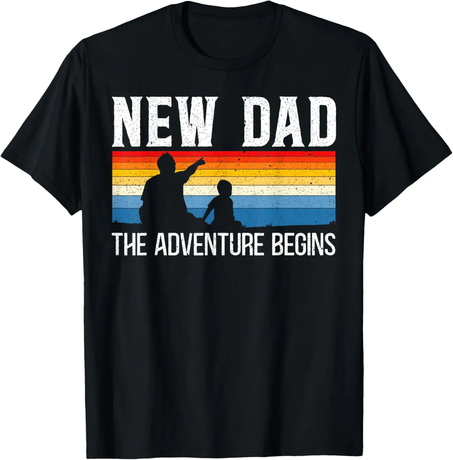 New Dad The Adventure Begins Baby Announcement Father To Be T-Shirt