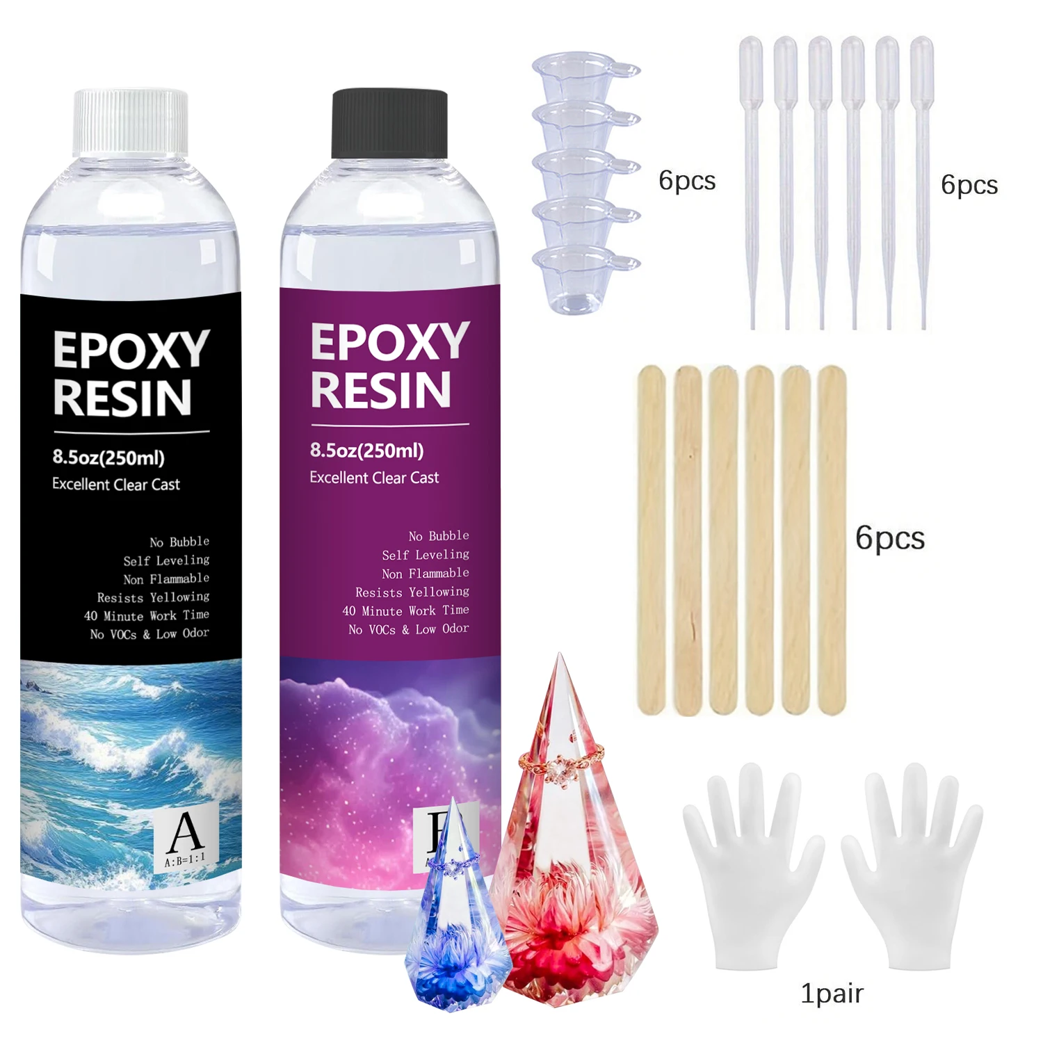 Epoxy Resin Kits Set, Art Kit with Crafts for Adults, Beginners, Art Supplies for DIY Lovers, Gift for Women