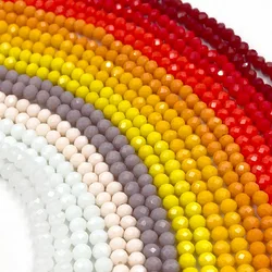 Yellow Red Color 2/3/4/6/8mm Rondelle Austria Faceted Crystal Glass Beads for Jewelry Making Loose Spacer Beads DIY Bracelet