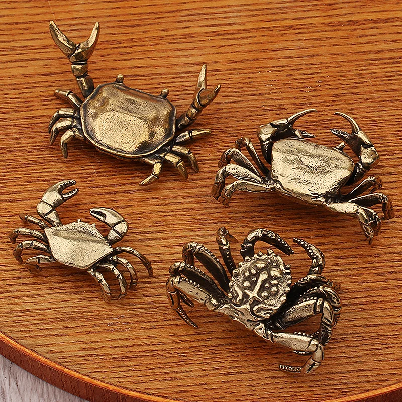 Krabben-Messingfigur, Heimdekoration, Ornamente, Teehaustiere, kreative Bastelsammlung