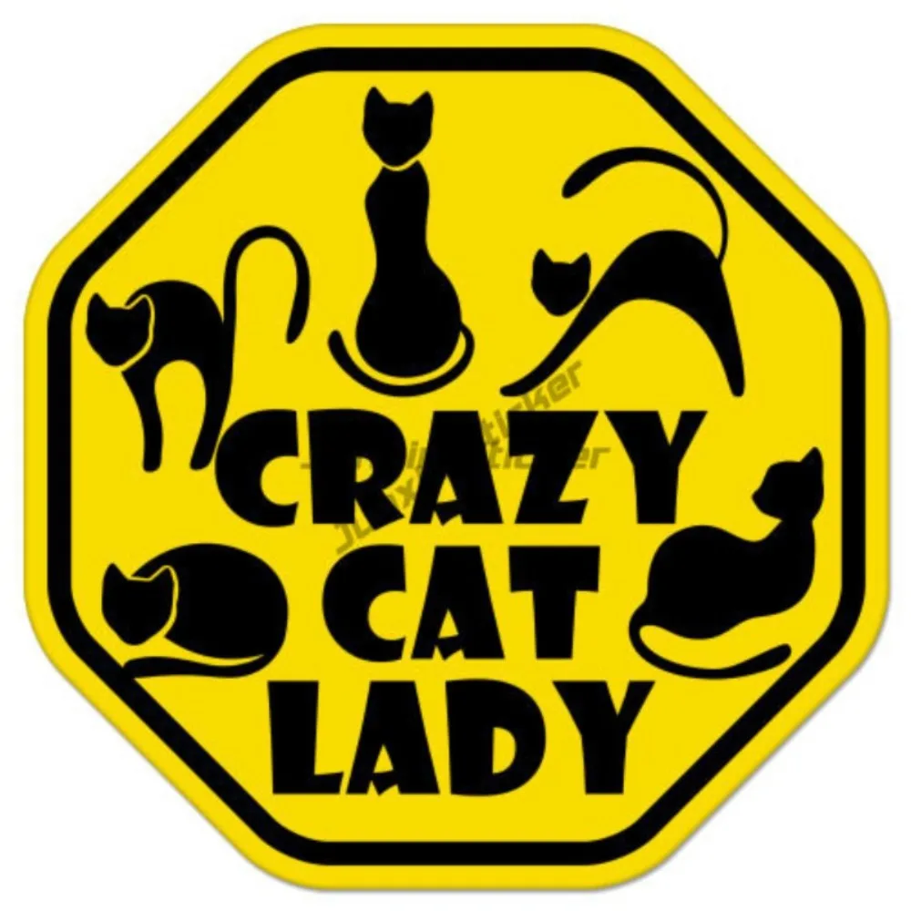 

Crazy Cat Lady Car Bumper Sticker Decal Windows Windshield Decal Camping Brand Stickers