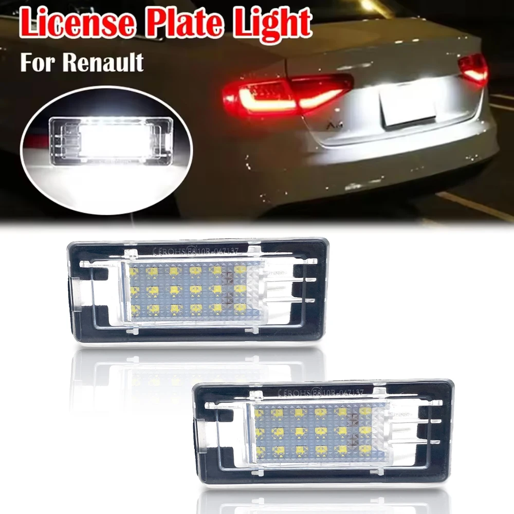 

1Pair For Dacia Duster 2010 LED License Plate Light Waterproof High Brightness 12V Car Upgrade Replacement Number Plate Lamp