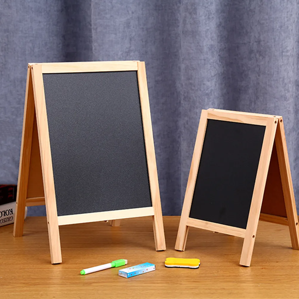2pcs-wooden-chalkboard-freestanding-folding-double-sided-chalkboard-whiteboard-for-kids-students-homes-kitchens-parties