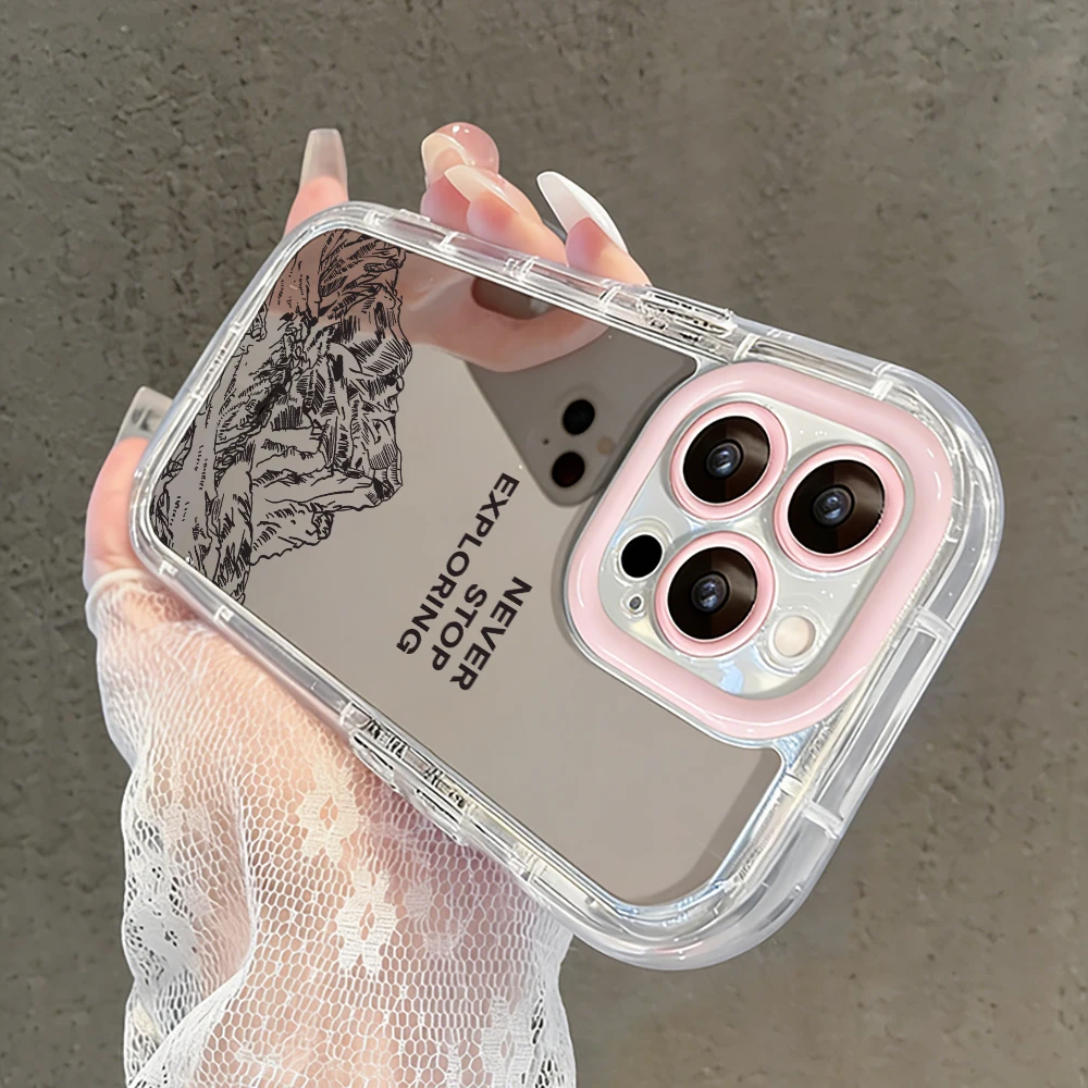 Kreative Herz-Graffiti Air Cushion Spiegel-Handyhülle für iPhone 17 15 14 16 Pro Max 13 12 11 Pro X XR XS 7 8 Plus 17Air Cover – Detail 2