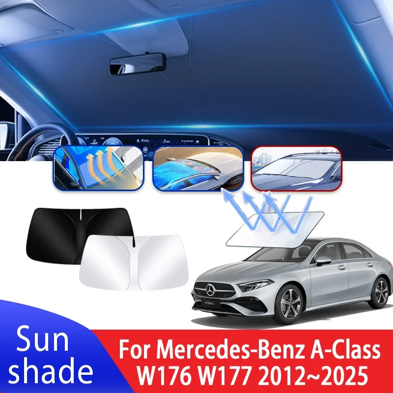 

Car Sun Visor For Mercedes-Benz A-Class W176 W177 2012~2025 Auto Front Windshield Sunshade Heat Insulation Summer Accessories
