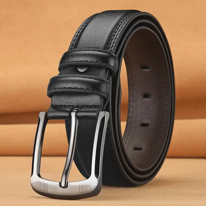 

Мужской кожаный ремень с пряжкой, повседневный ретро-ремень, молодежный джинсовый ремень, подарок на День отца, День святого Валентина