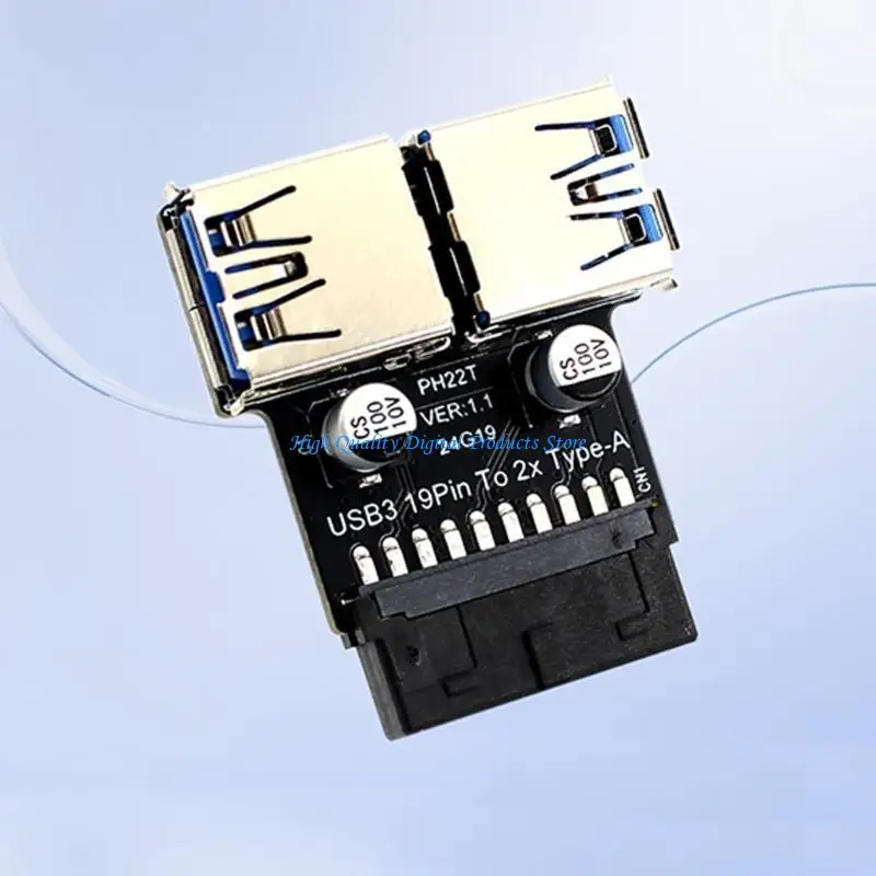 U2JE USB Adapter Header 19/20Pin to USB Connectors 2 Port USB3.0 Converters Board