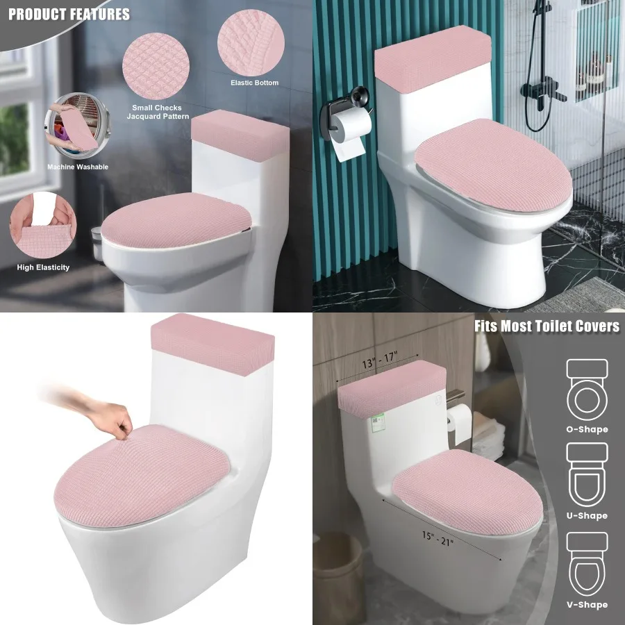 

Эластичная крышка унитаза и набор крышек бака для ванной комнаты с эластичным дном из полиэстера, спандекса, жаккардовой ткани, стиральная машина