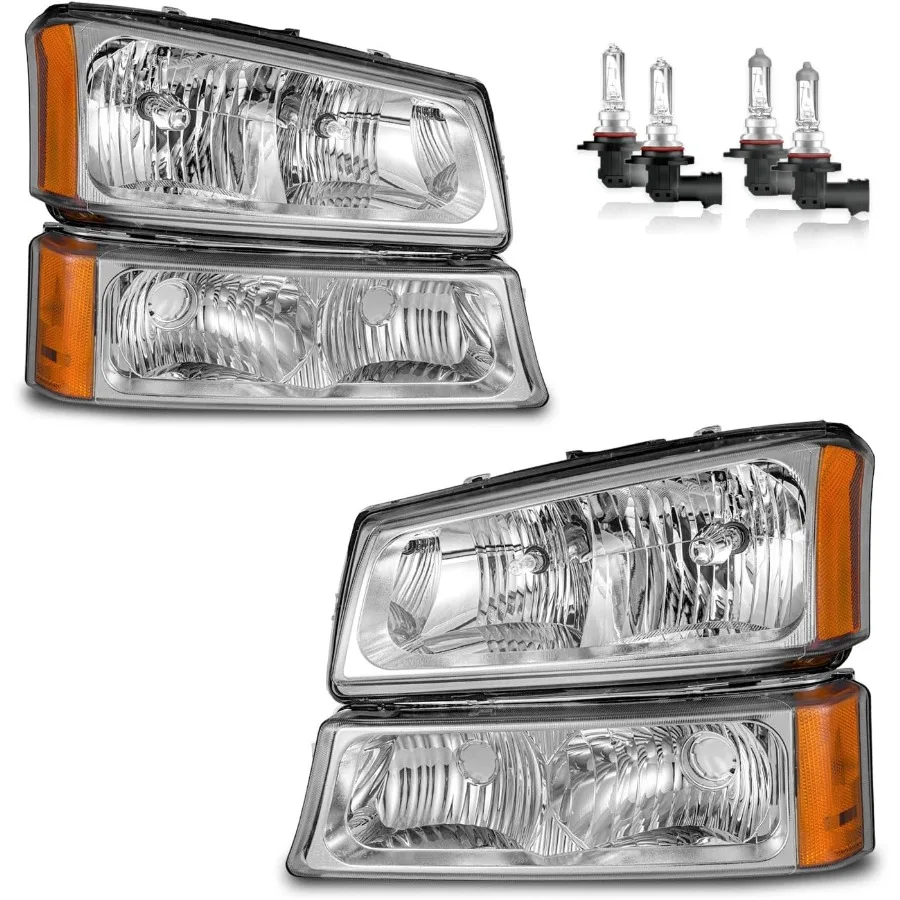 

Фары в сборе с лампами для 03-07 Chevy Silverado 1500 2500 3500 1500HD 2500HD 03-06 Avalanche 1500 2500 Замена фар